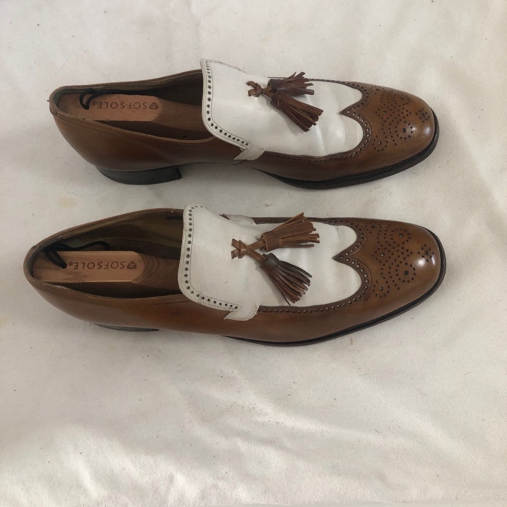 Florsheim Cognac and White Wing Tip Spectator’s with Tassels. - 79.